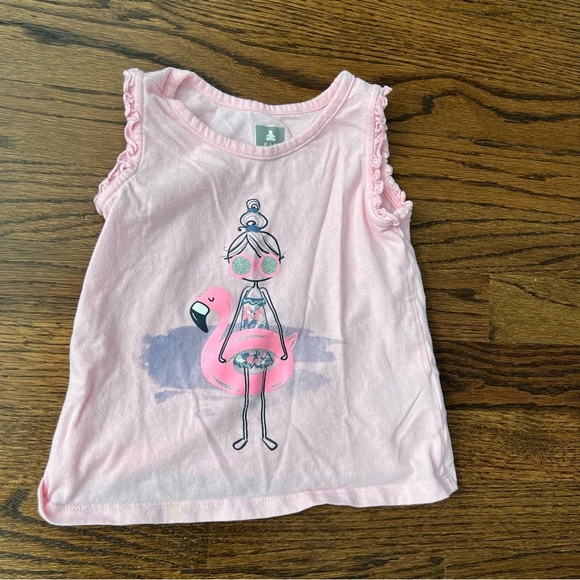 🍭6/$30 Gap Sleeveless Flamingo Summer Graphic Tee Tank for Toddler Girl 3T - Picture 2 of 4